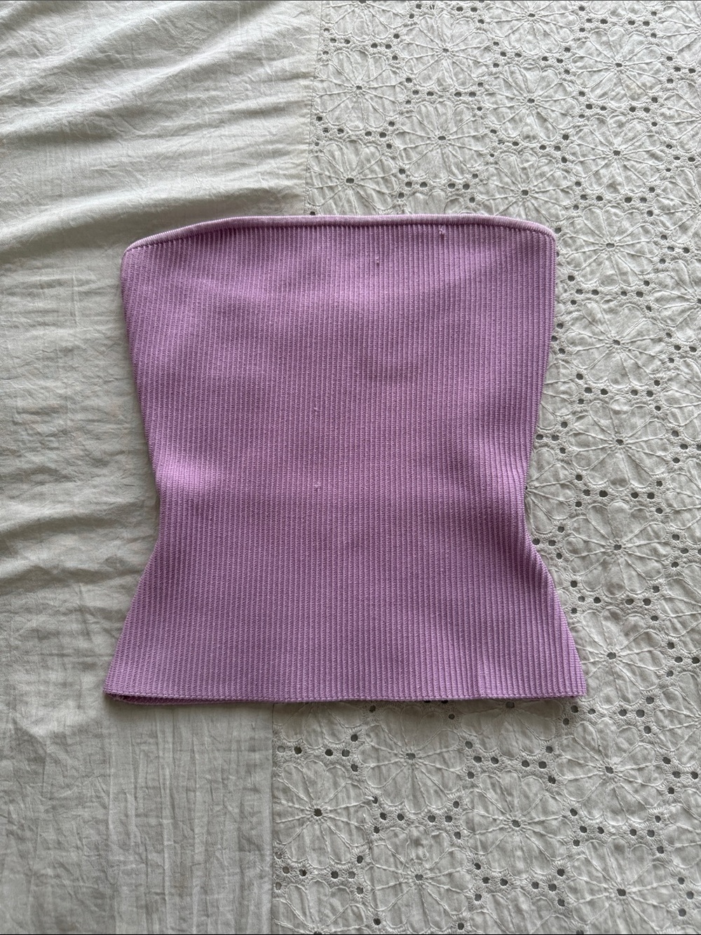 Aritzia Babaton Lilac Ribbed Strapless Tube Top